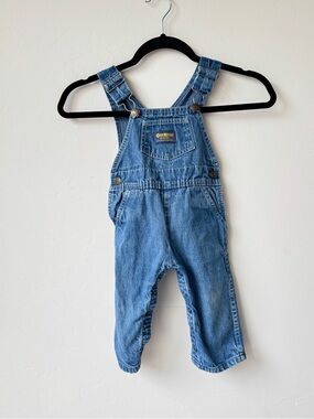 Vintage OshKosh B'Gosh Vestbak Hickory Stripe Overalls Kids Size 18-24 USA